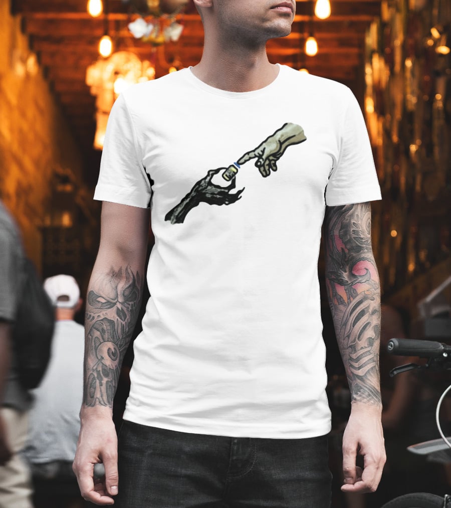 Michelangelo Creation Of Adam Vaccine Hand T-Shirt