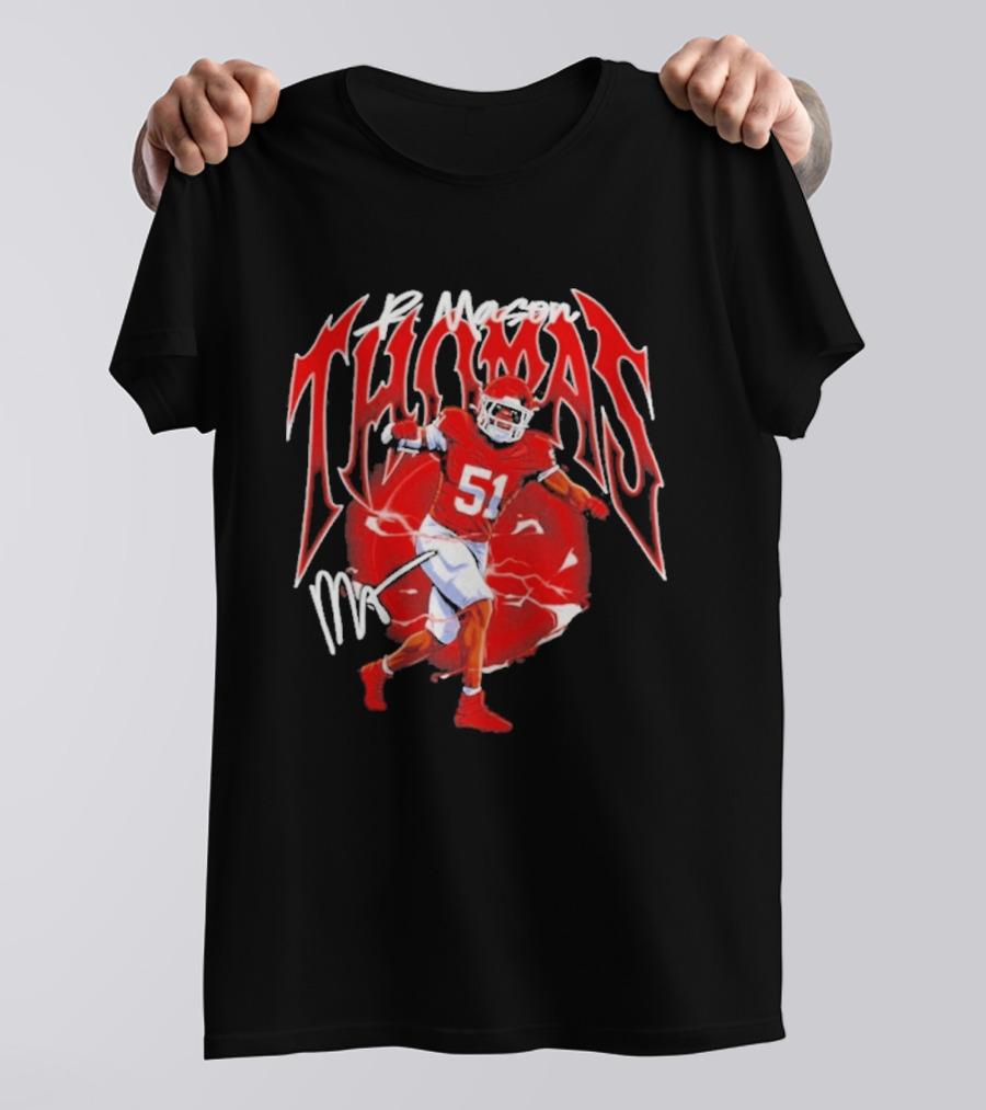 R Mason Thomas Kansas City Chiefs 51 Football Player T-Shirt