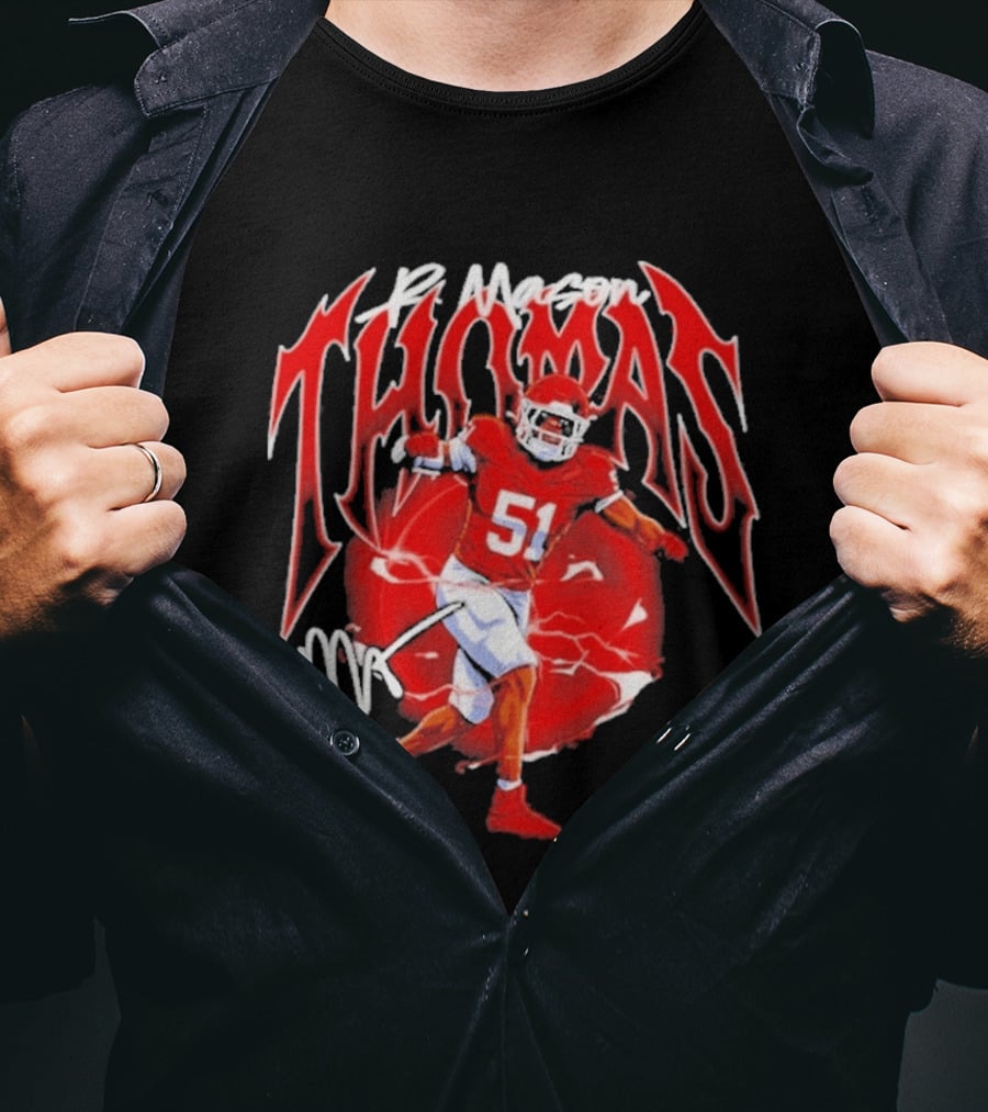 R Mason Thomas Kansas City Chiefs 51 Football Player T-Shirt