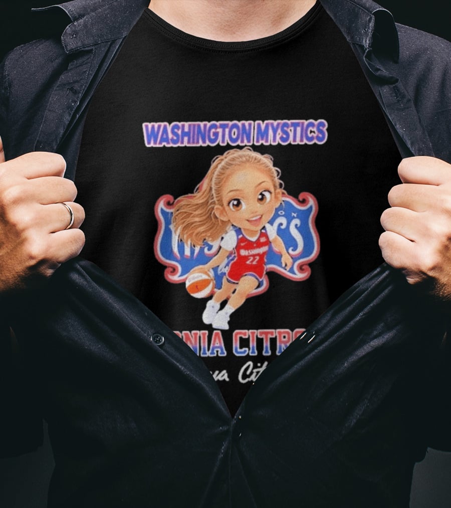 Washington Mystics Sonia Citron Basketball Player Caricature T-Shirt