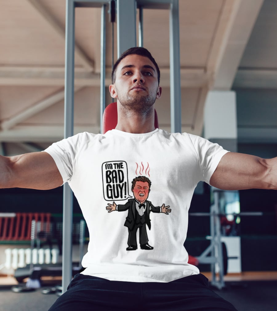 Say Hello To The Bad Guy Cartoon Flames Expression T-Shirt