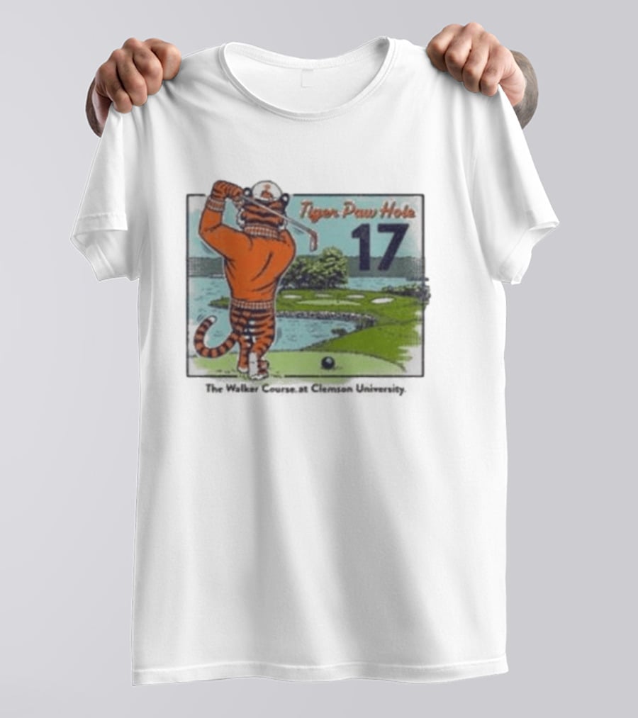 Tiger Paw Hole 17 The Walker Course Clemson University T-Shirt