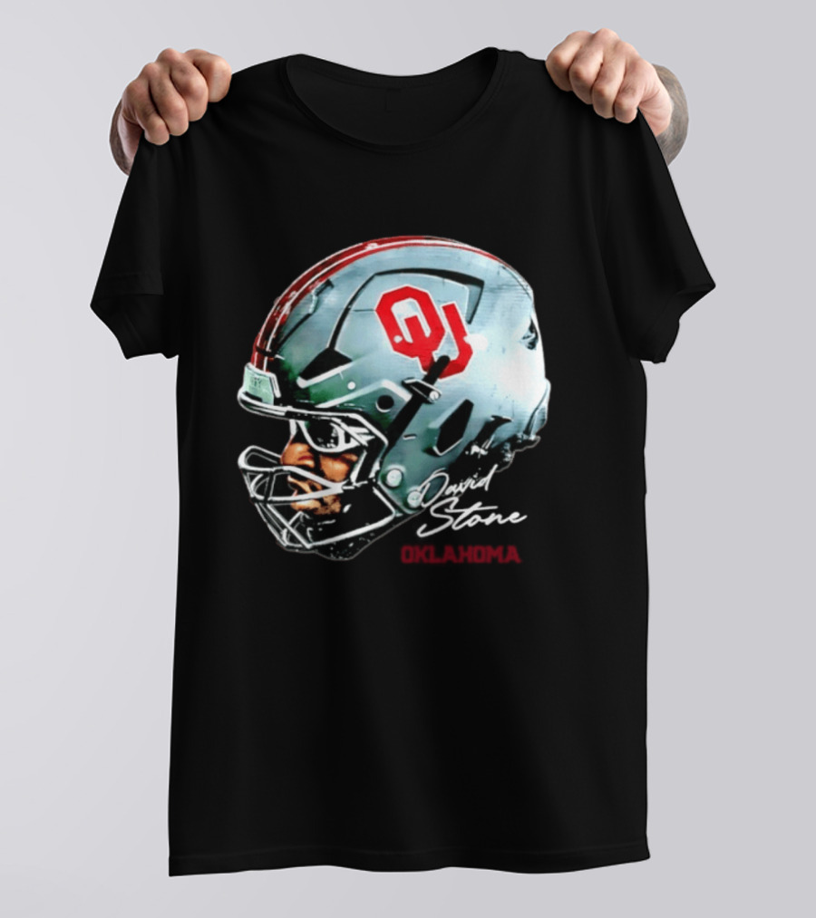 David Stone Oklahoma Sooners NCAA Football OU Helmet T-Shirt