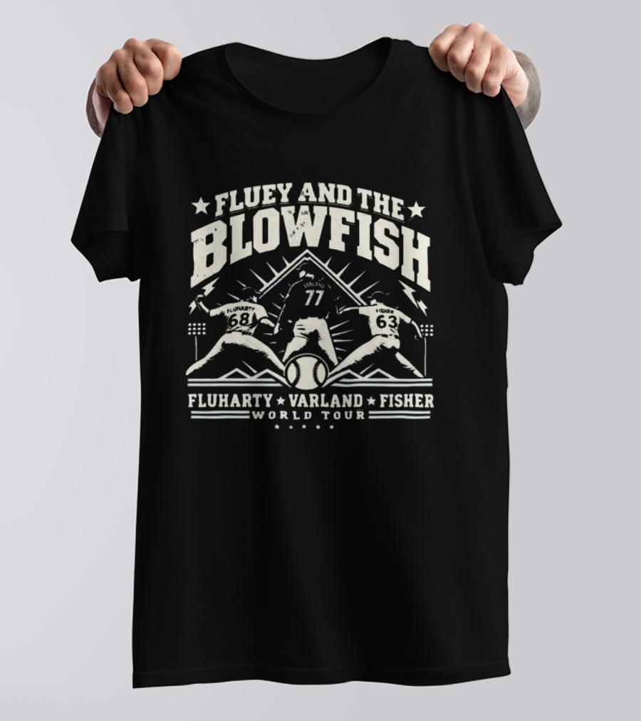 Fluey And The Blowfish Fluharty Varland Fisher World Tour T-Shirt