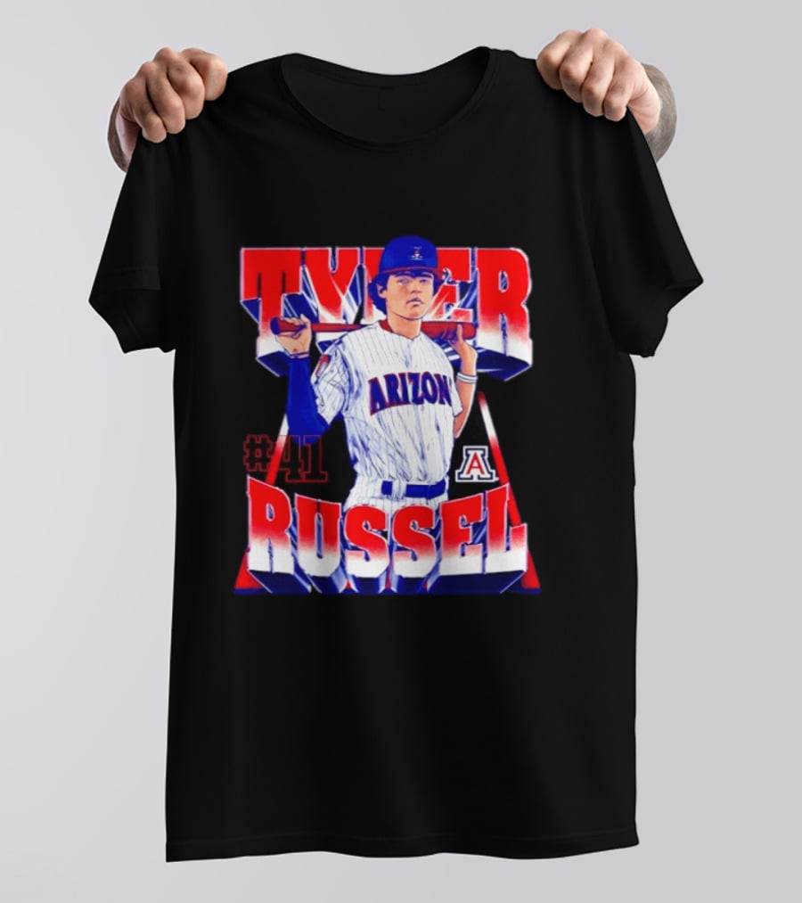 Tyler Russell #41 Arizona Wildcats NCAA Baseball Player T-Shirt