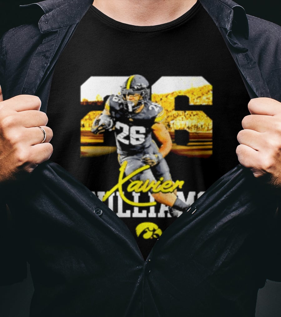 Iowa Hawkeyes Xavier Williams 26 NCAA Football Player Number T-Shirt