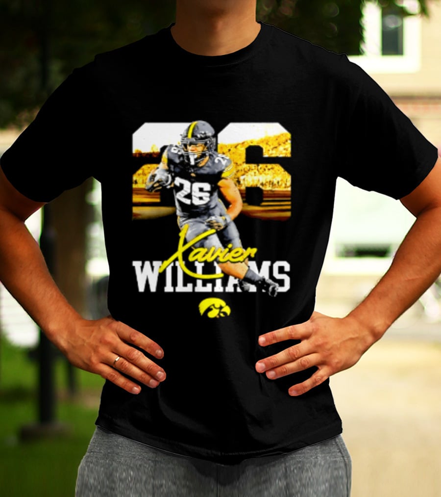 Iowa Hawkeyes Xavier Williams 26 NCAA Football Player Number T-Shirt