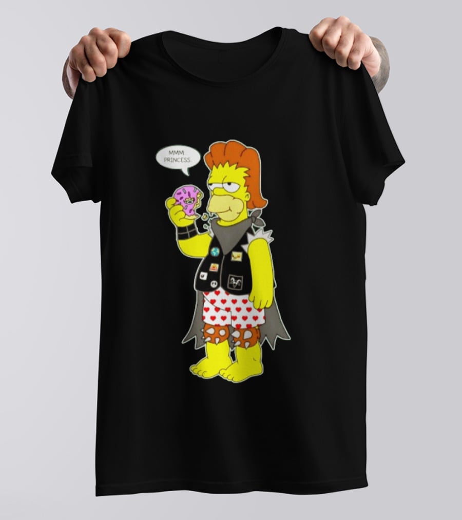 The Simpsons Homer Mmm Princess Punk Donut Eating T-Shirt