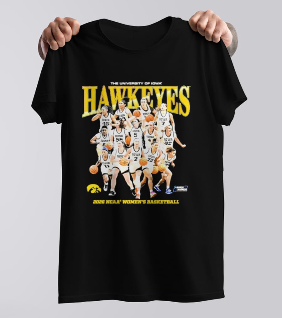 The University Of Iowa Hawkeyes 2026 NCAA Women's Basketball Team Players T-Shirt