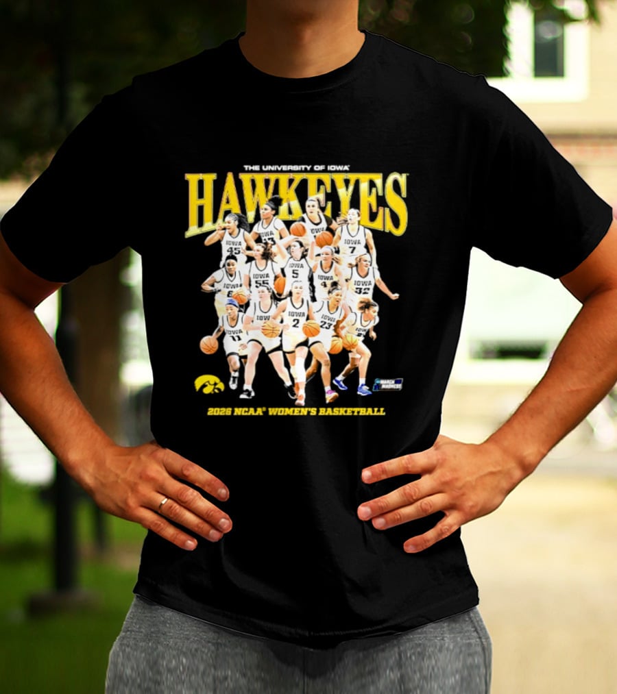 The University Of Iowa Hawkeyes 2026 NCAA Women's Basketball Team Players T-Shirt