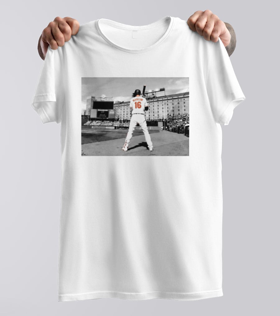 2026 Orioles Trey Mancini Retirement Number 16 Baseball Stadium Scene T-Shirt
