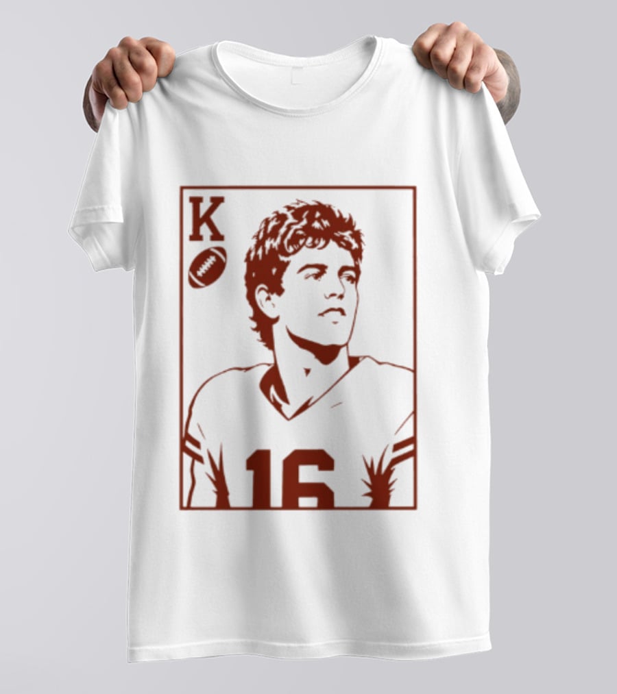 Arch Manning Texas Longhorns Quarterback King Of Hearts Playing Card 16 T-Shirt