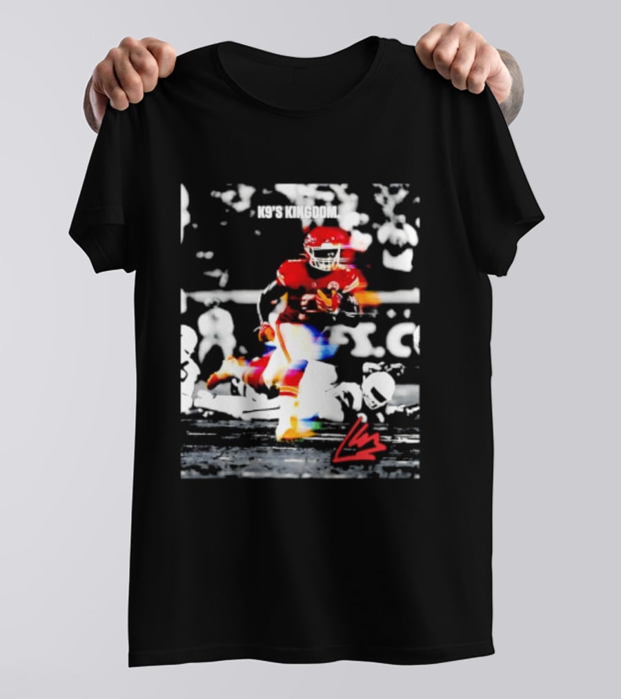 Kansas City Chiefs Kenneth Walker III K9's Kingdom Football Player In Action T-Shirt