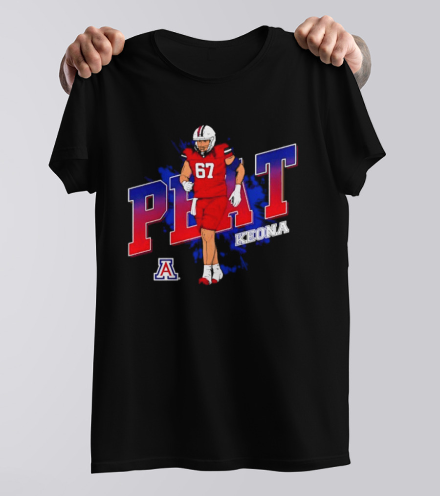 Arizona Wildcats Keona Peat 67 NCAA Football Player Caricature T-Shirt