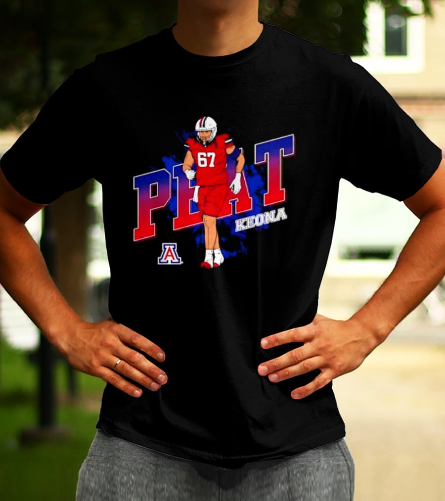 Arizona Wildcats Keona Peat 67 NCAA Football Player Caricature T-Shirt