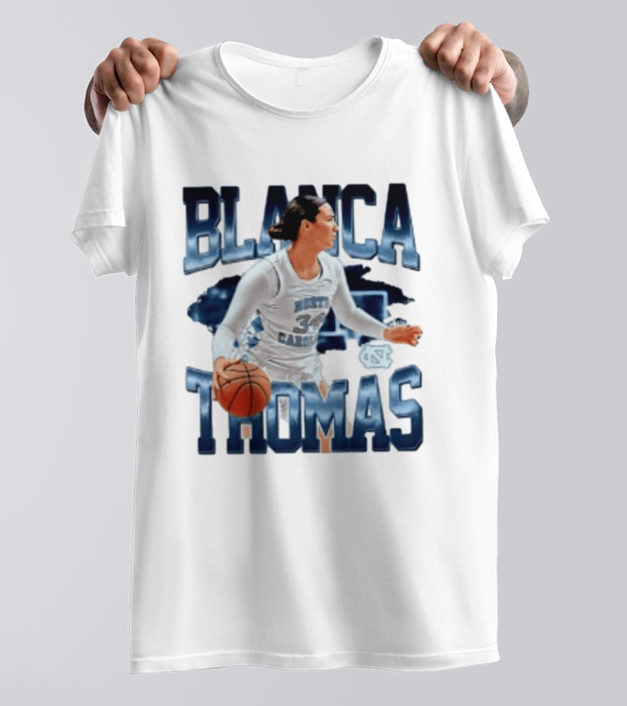 Blanca Thomas 34 North Carolina Tar Heels NCAA Women's Basketball Player T-Shirt