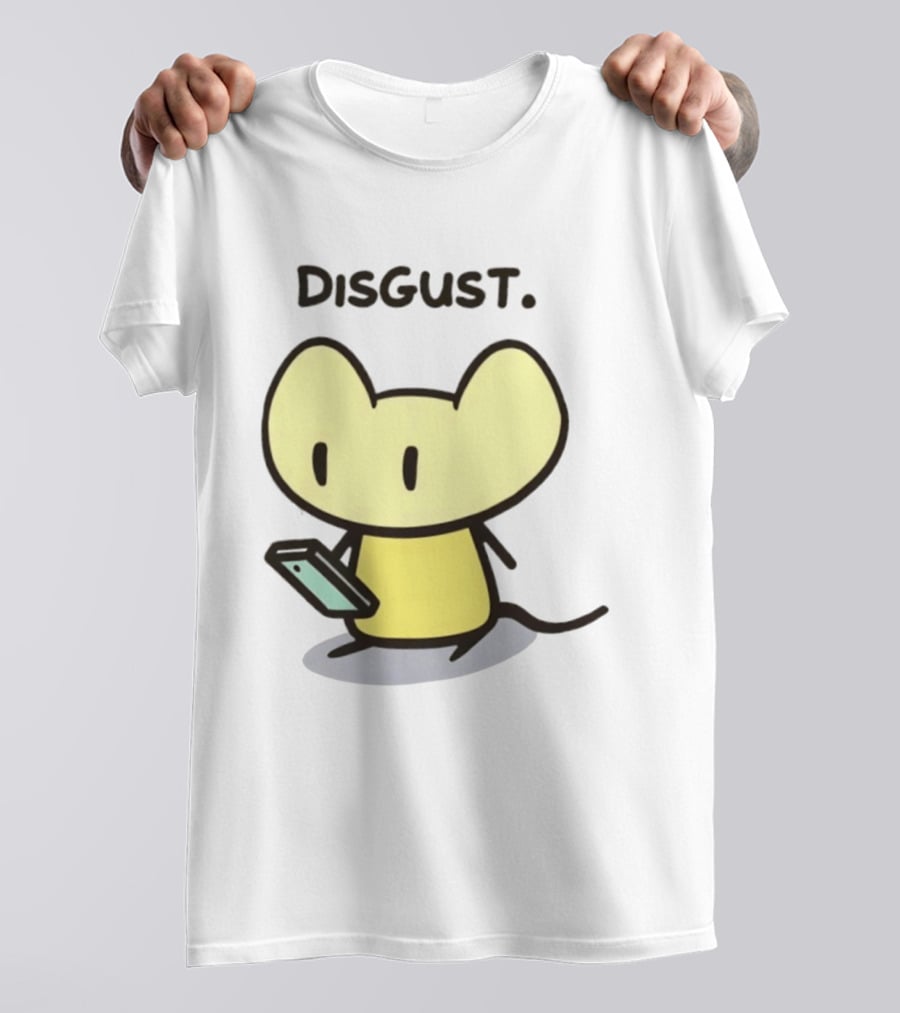 Disgust Mouse With Phone Vintage Humor T-Shirt