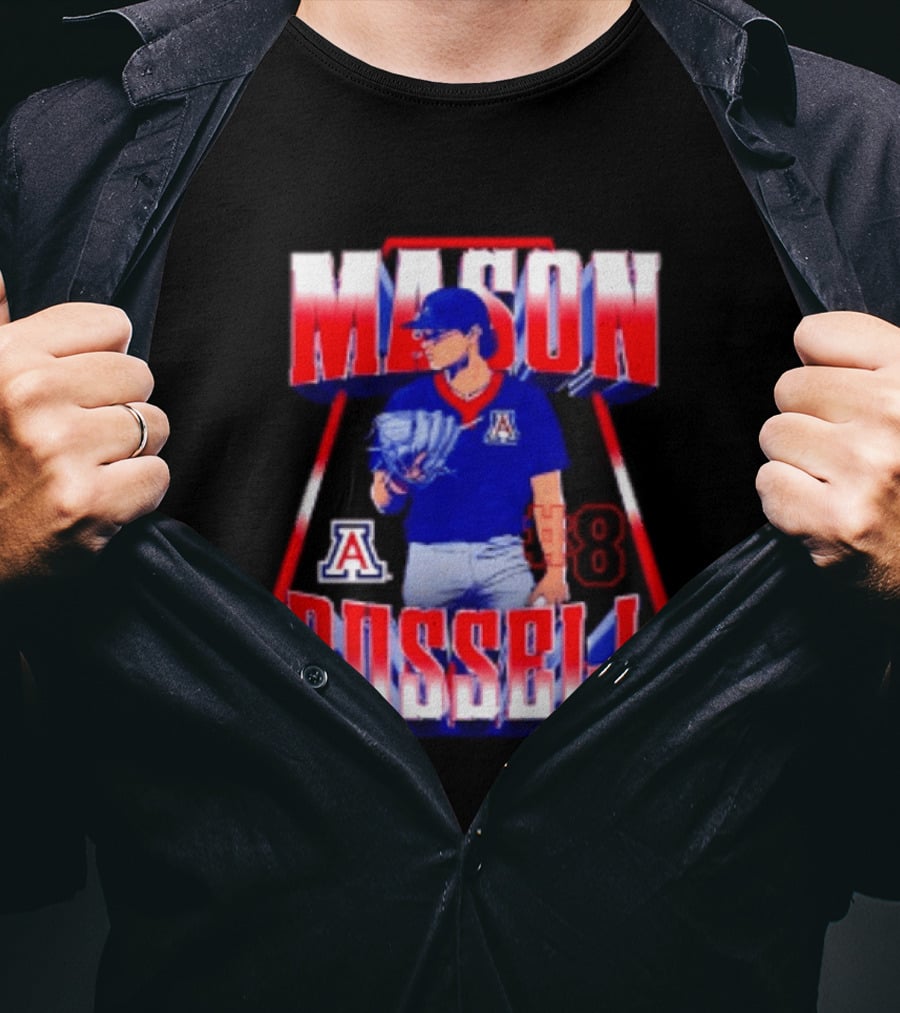 Mason Russell 8 Arizona Wildcats NCAA Baseball Player T-Shirt