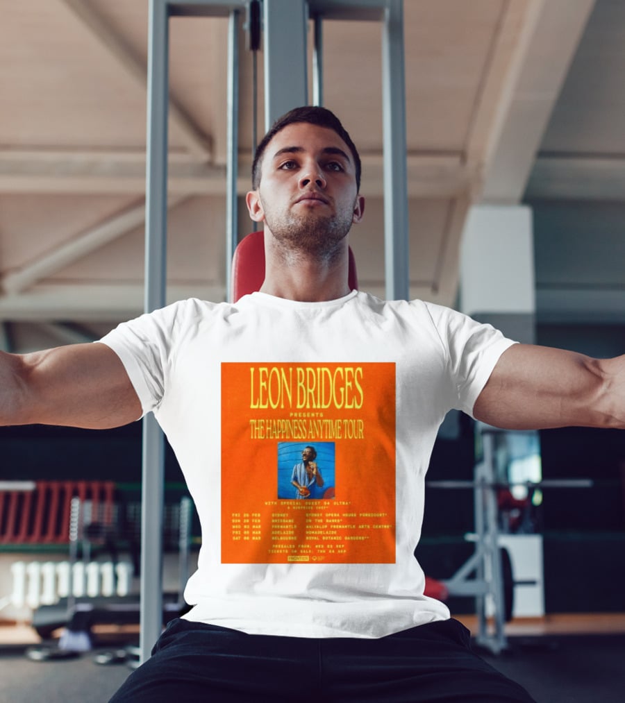Leon Bridges Presents The Happiness Anytime Tour 2026 With Special Guests Australia Dates T-Shirt