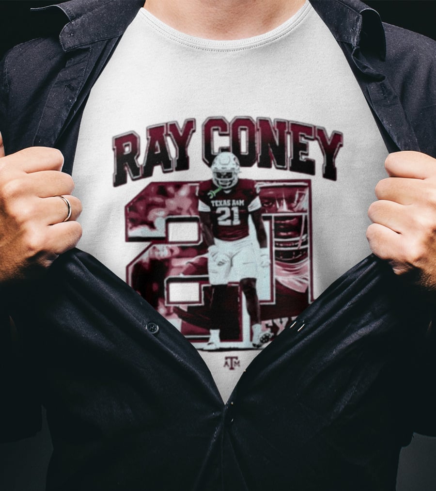 Ray Coney 21 Texas A&M NCAA Football Player Jersey Number T-Shirt