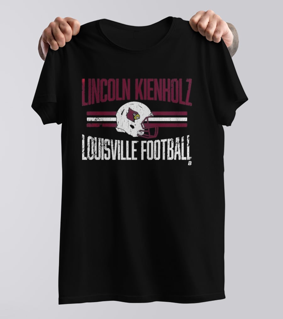 Lincoln Kienholz Louisville Football Cardinal Helmet Hero T-Shirt
