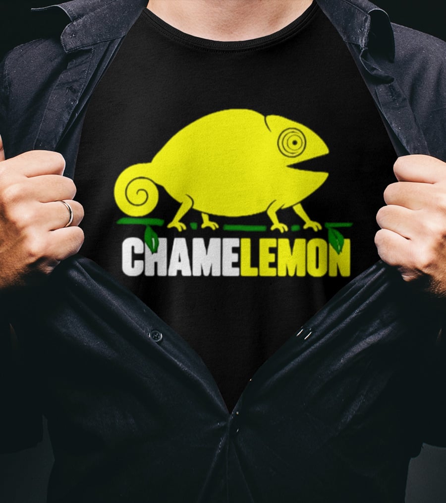 Chamelemon Chameleon Lemon Blend With Leaf Accent T-Shirt