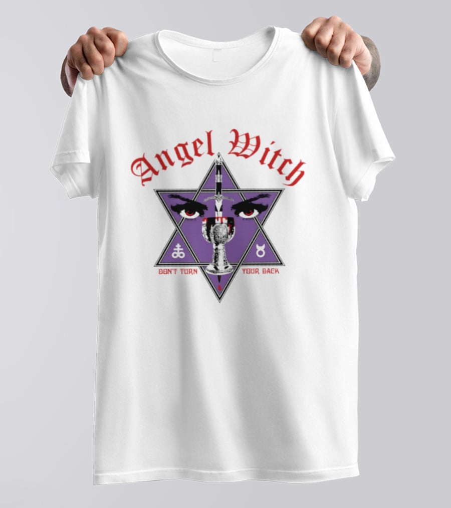 Angel Witch Don't Turn Your Back Heavy Metal Star Eyes Grail T-Shirt