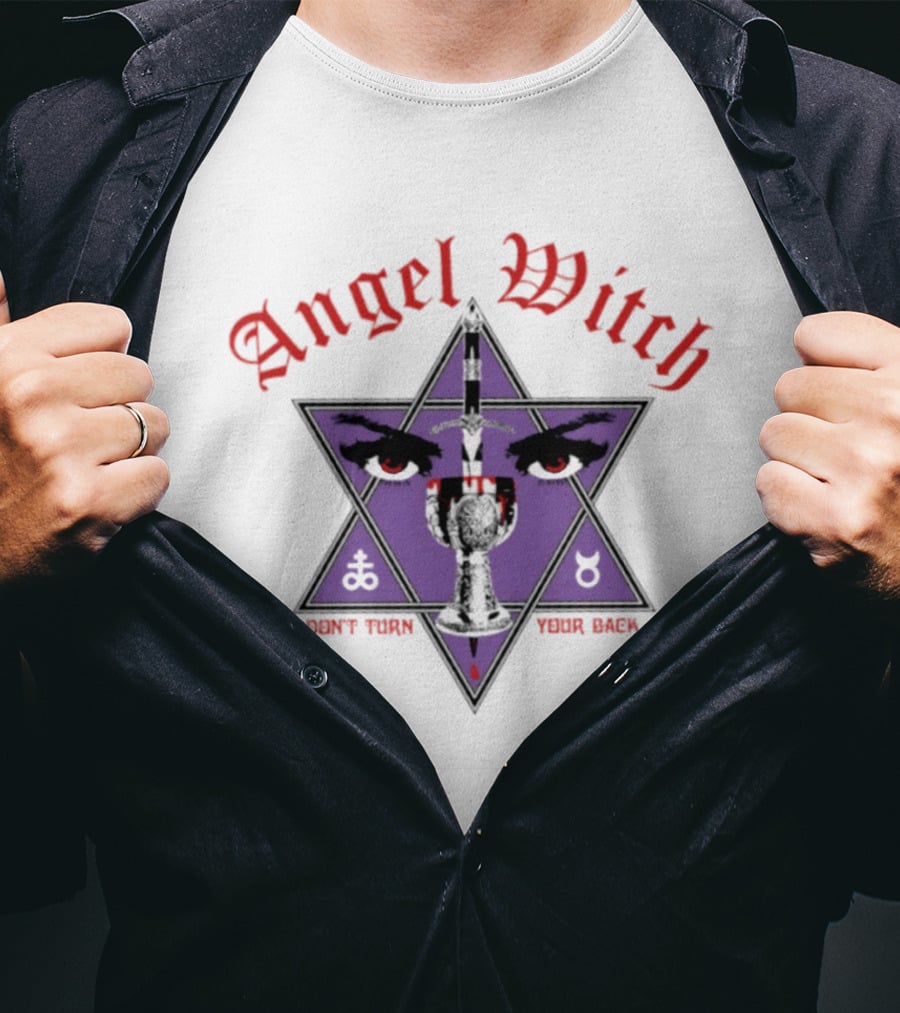 Angel Witch Don't Turn Your Back Heavy Metal Star Eyes Grail T-Shirt