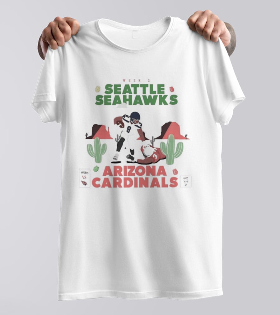 Seattle Seahawks Vs Arizona Cardinals Football Rivalry Desert Showdown T-Shirt