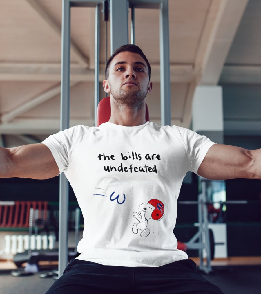 Snoopy Football Red Helmet The Bills Are Undefeated T-Shirt