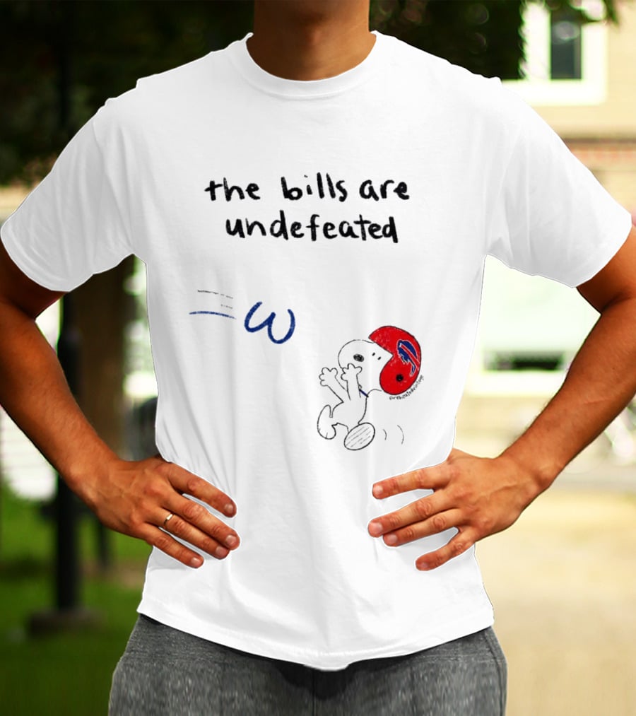 Snoopy Football Red Helmet The Bills Are Undefeated T-Shirt