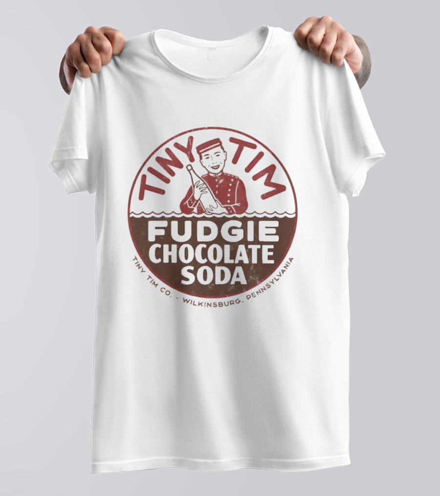 Tiny Tim Fudgie Chocolate Soda Wilkinsburg Pennsylvania Retro Beverage Branding T-Shirt