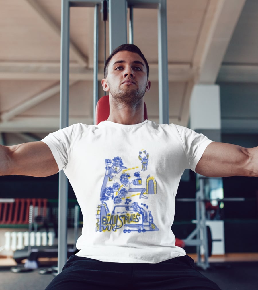 Billy Strings Store Train With Dates Jason Look Blue And Yellow T-Shirt