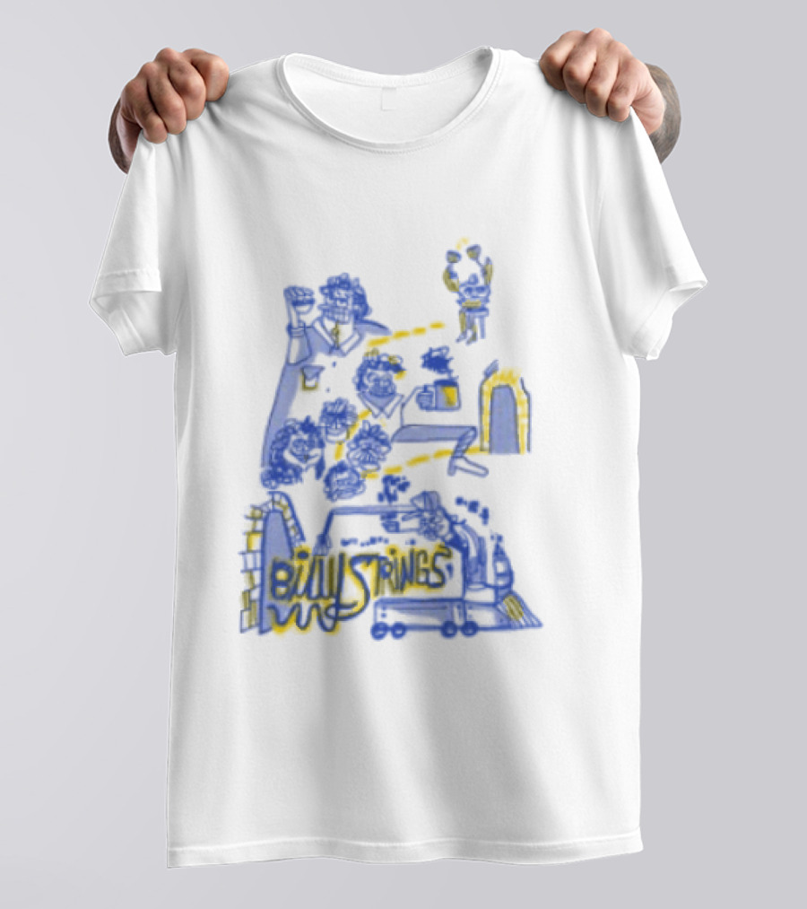 Billy Strings Store Train With Dates Jason Look Blue And Yellow T-Shirt