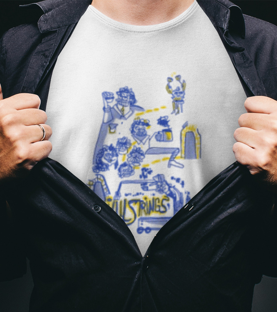 Billy Strings Store Train With Dates Jason Look Blue And Yellow T-Shirt