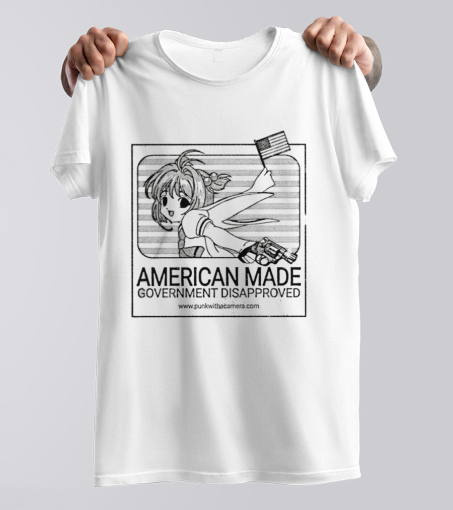 Cardcaptor Sakura American Made Government Disapproved Pistol Flag T-Shirt