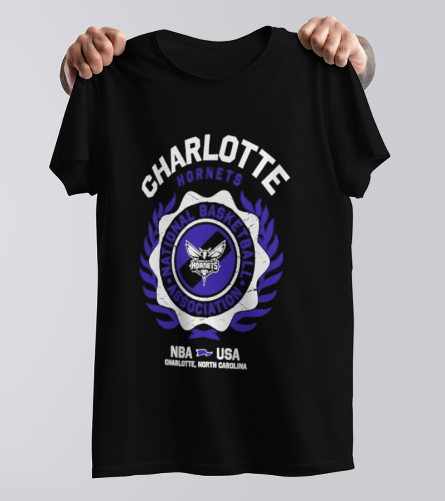Charlotte Hornets NBA National Basketball Association Crest USA 2026 T-Shirt