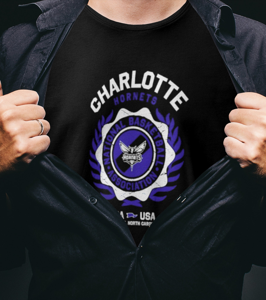 Charlotte Hornets NBA National Basketball Association Crest USA 2026 T-Shirt