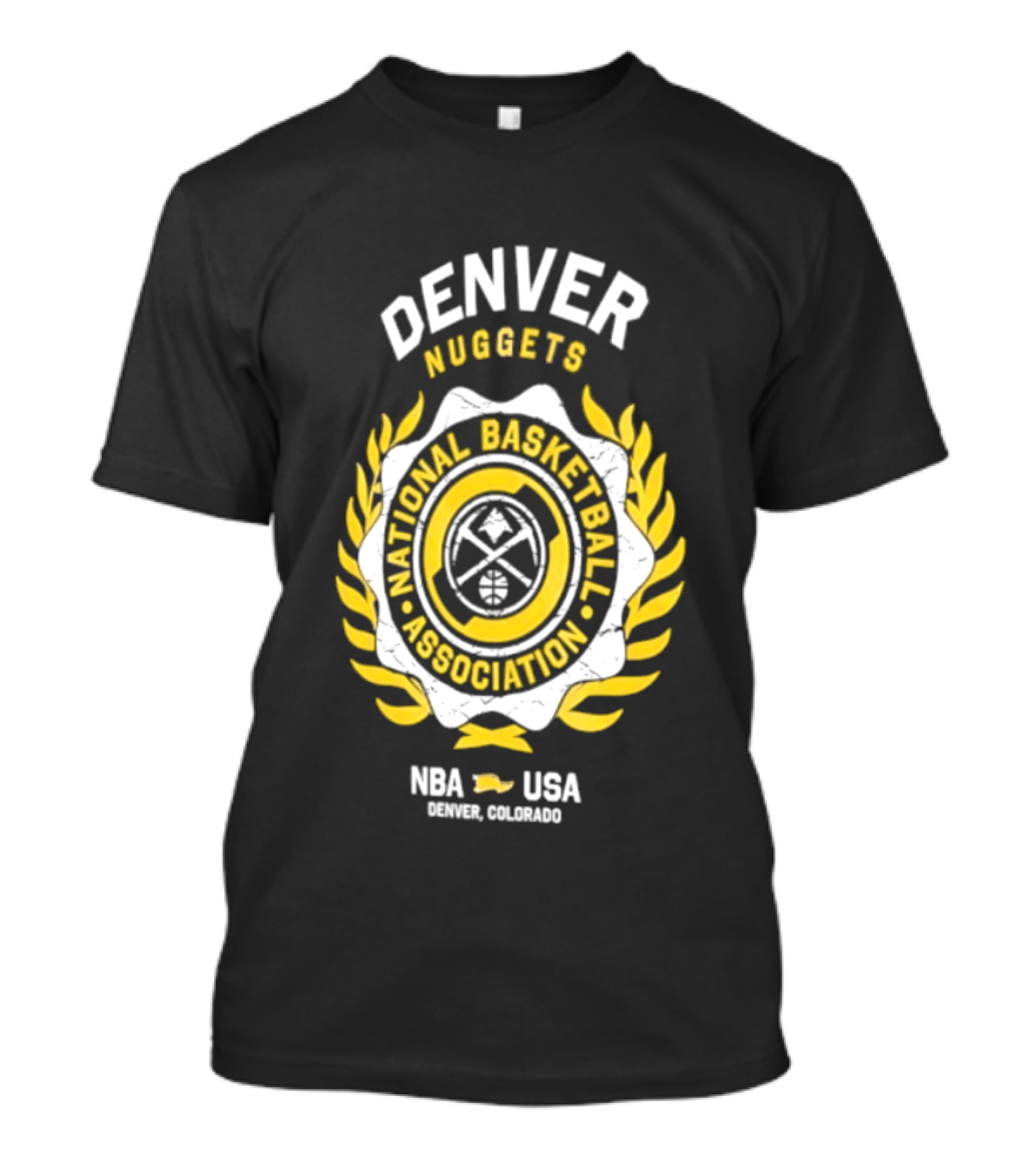 Denver Nuggets National Basketball Association NBA USA Laurel Crest Flocking 2026 T-Shirt