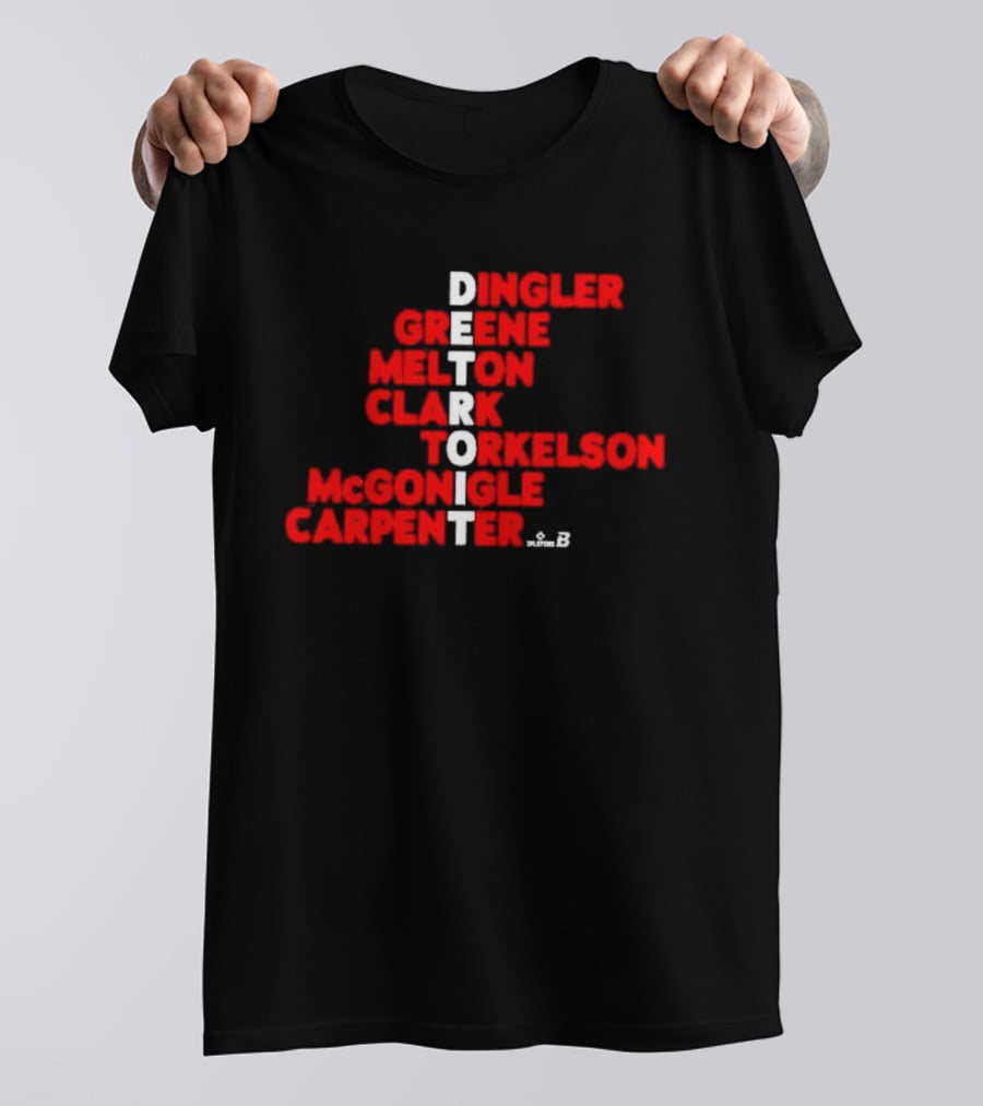Detroit Torkelson Greene Carpenter Clark Baseball Roster Names T-Shirt