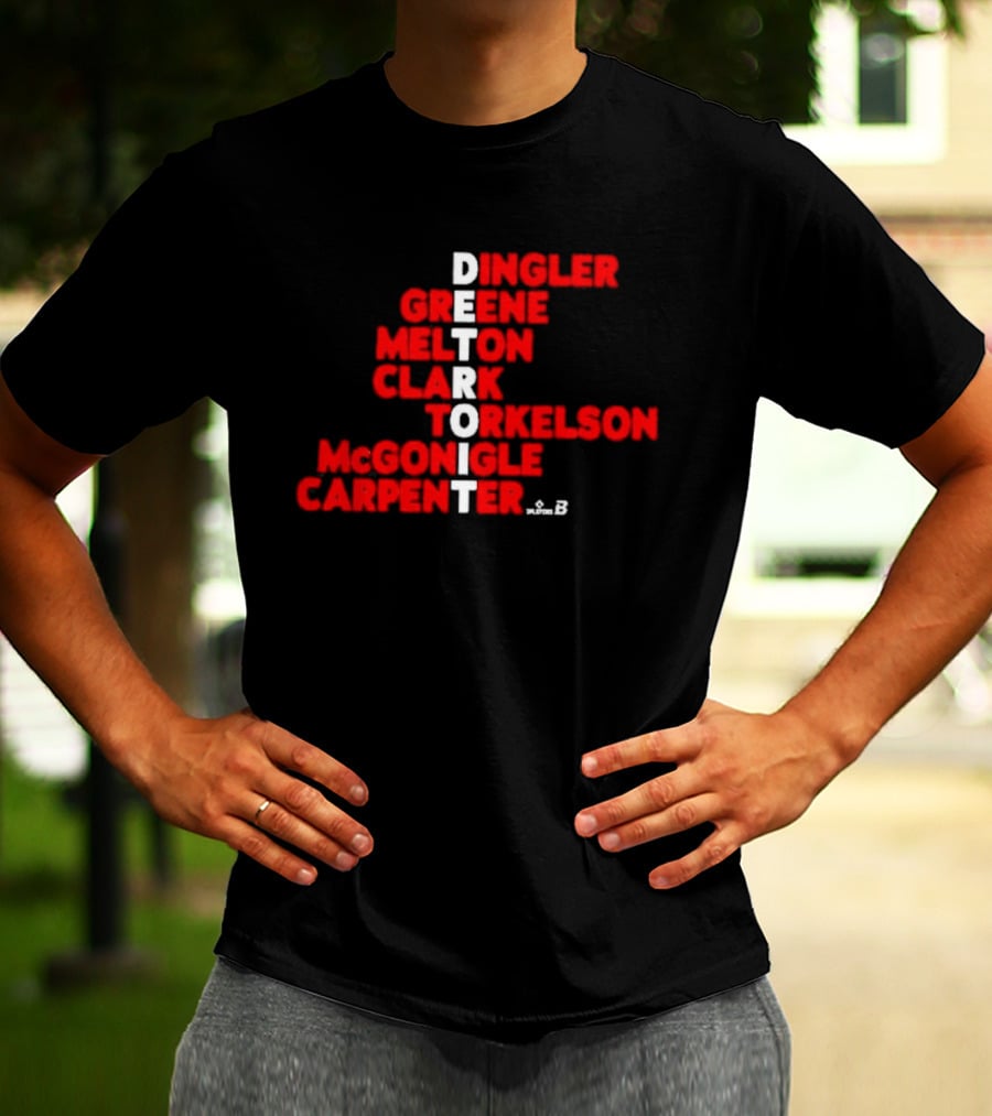 Detroit Torkelson Greene Carpenter Clark Baseball Roster Names T-Shirt