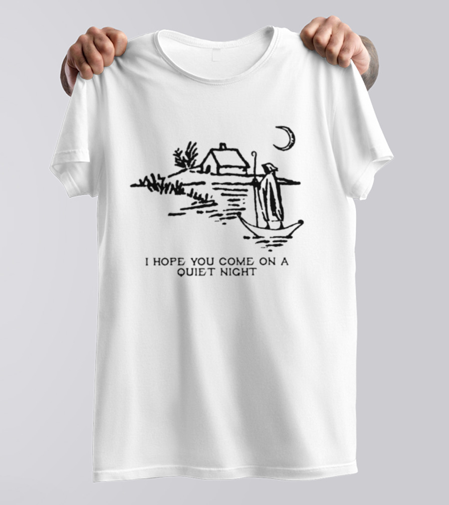 Snufkin I Hope You Come On A Quiet Night Lake Cabin Canoe Moon T-Shirt