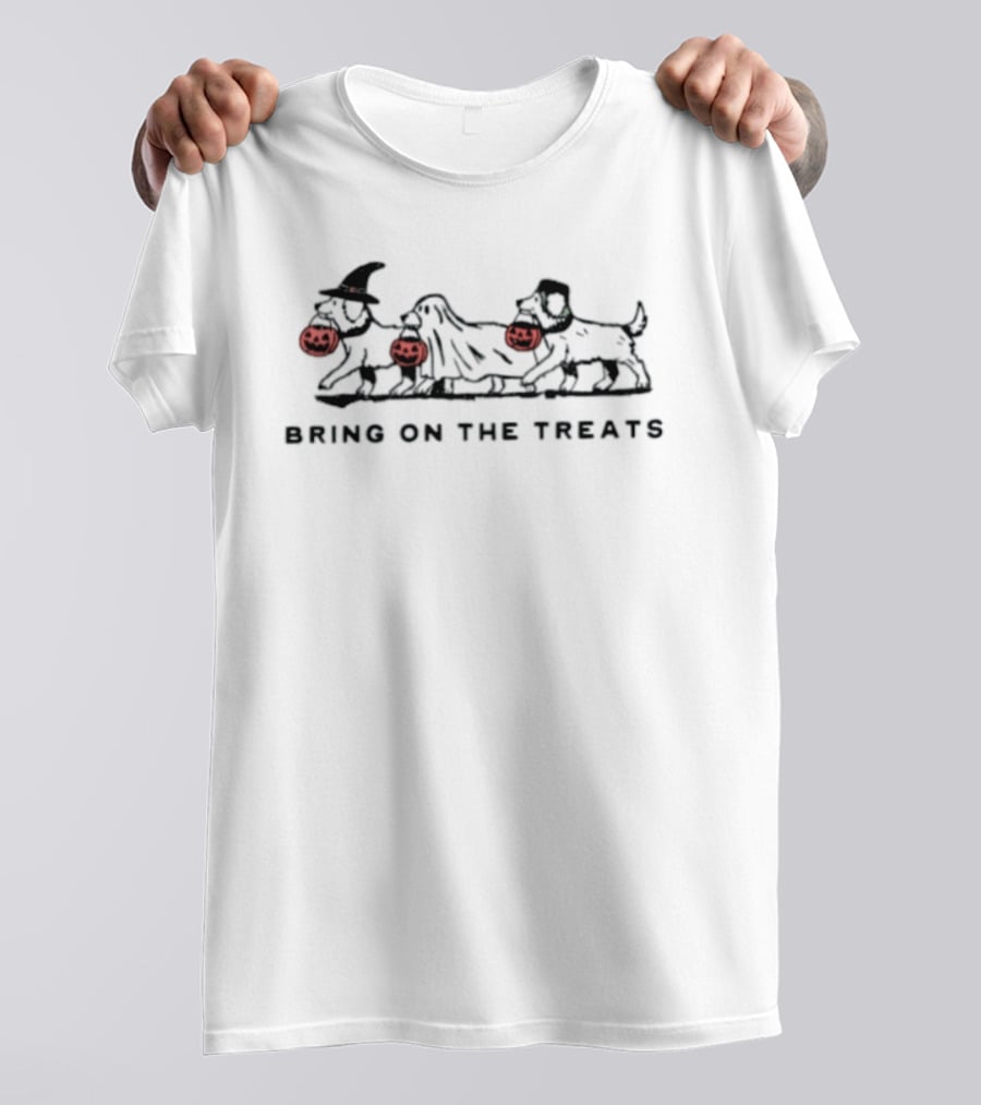 Bring On The Treats Three Dogs Halloween Jack O'Lanterns T-Shirt