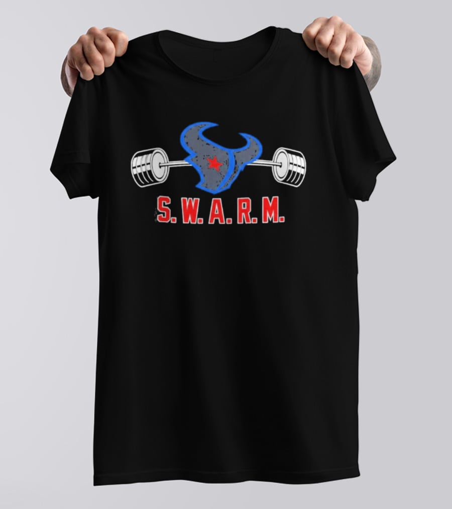 Houston Texans S.W.A.R.M. Gym Barbell T-Shirt