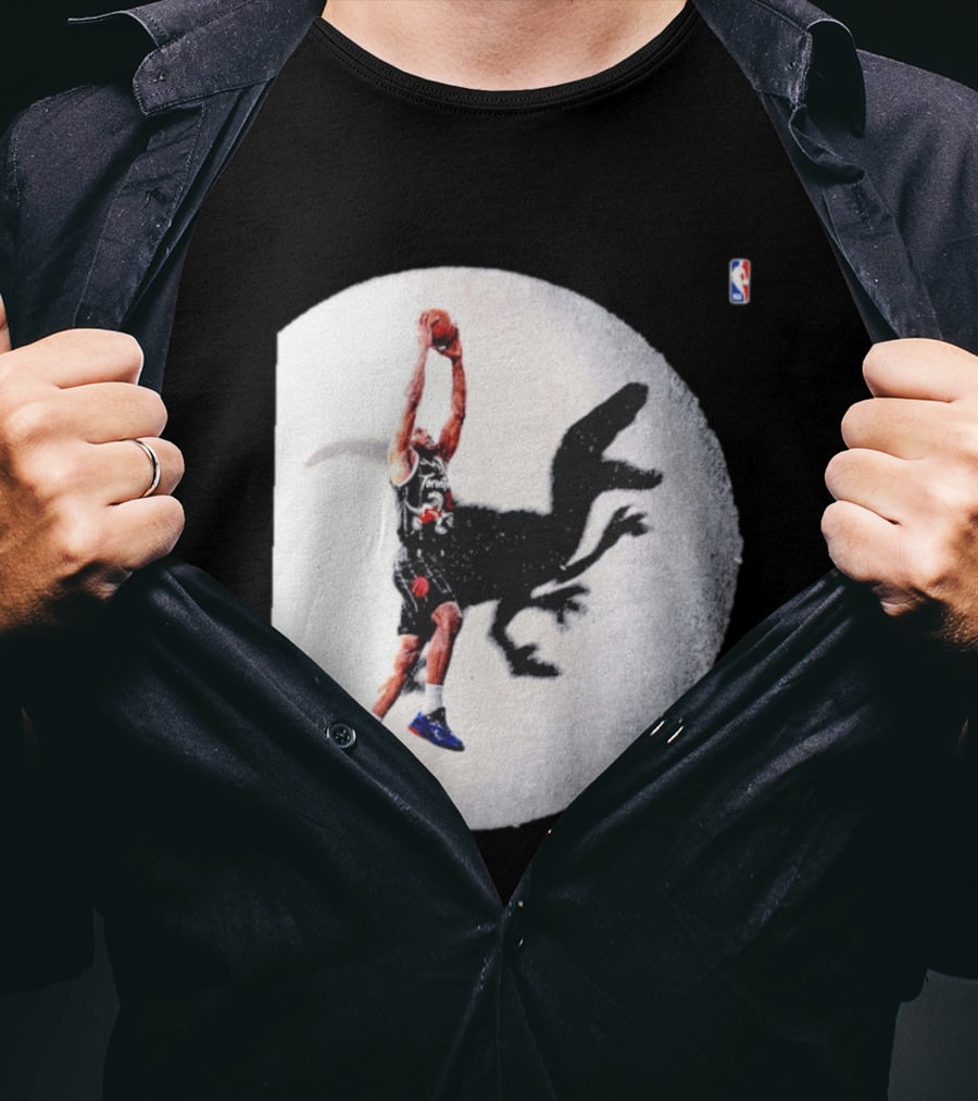 Kawhi Leonard Toronto Raptors Shadow Dunk With Raptor Silhouette Basketball T-Shirt
