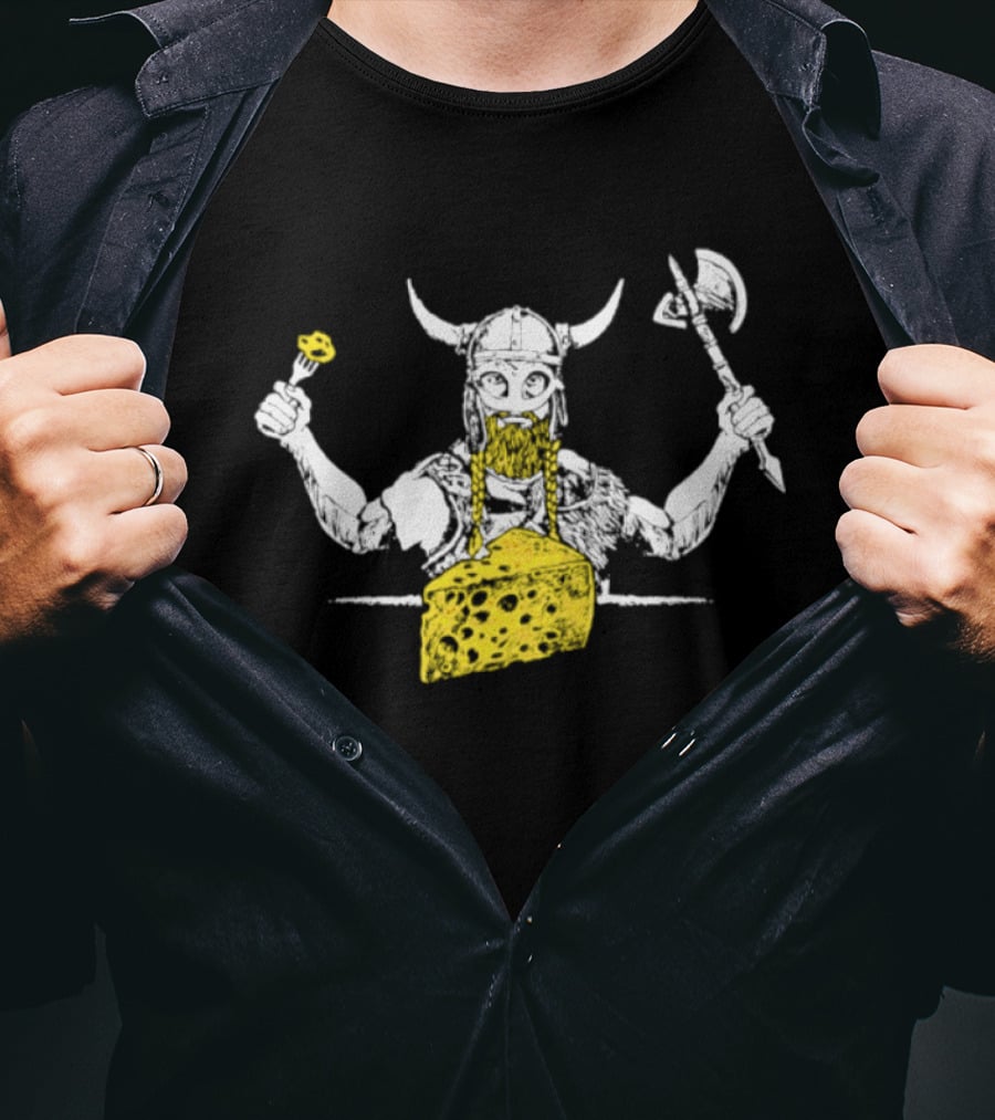 Minnesota Vikings Let's Eat Cheese Viking Warrior Axe And Cheese Wedge T-Shirt