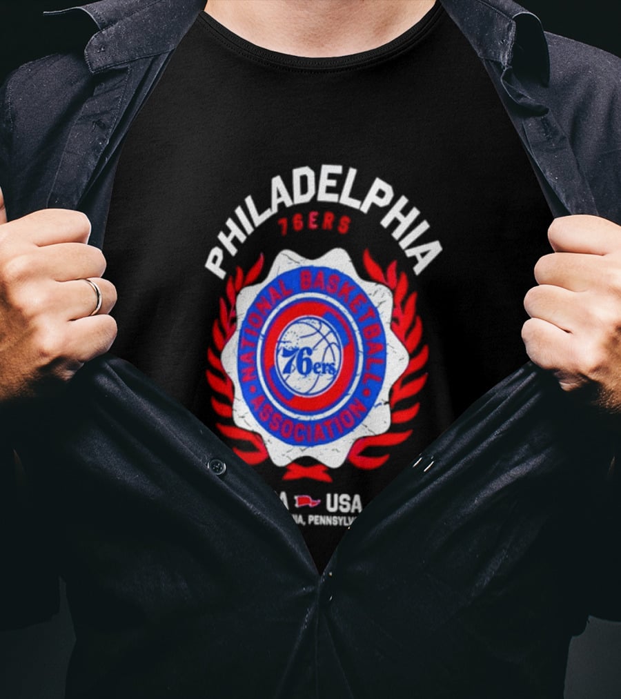 Philadelphia 76ers NBA USA National Basketball Association Laurel Crest 2026 T-Shirt