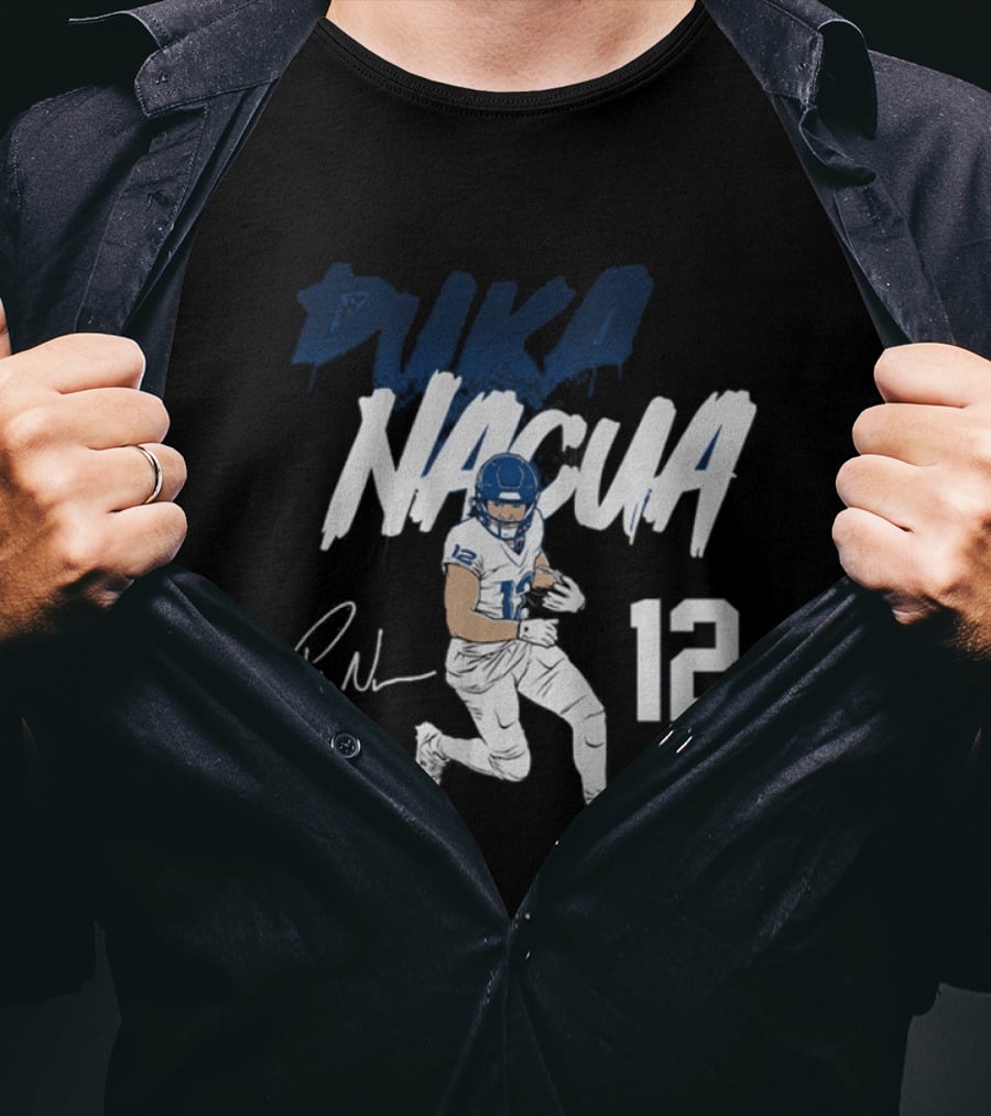Puka Nacua 12 Signature Pose Athletic T-Shirt