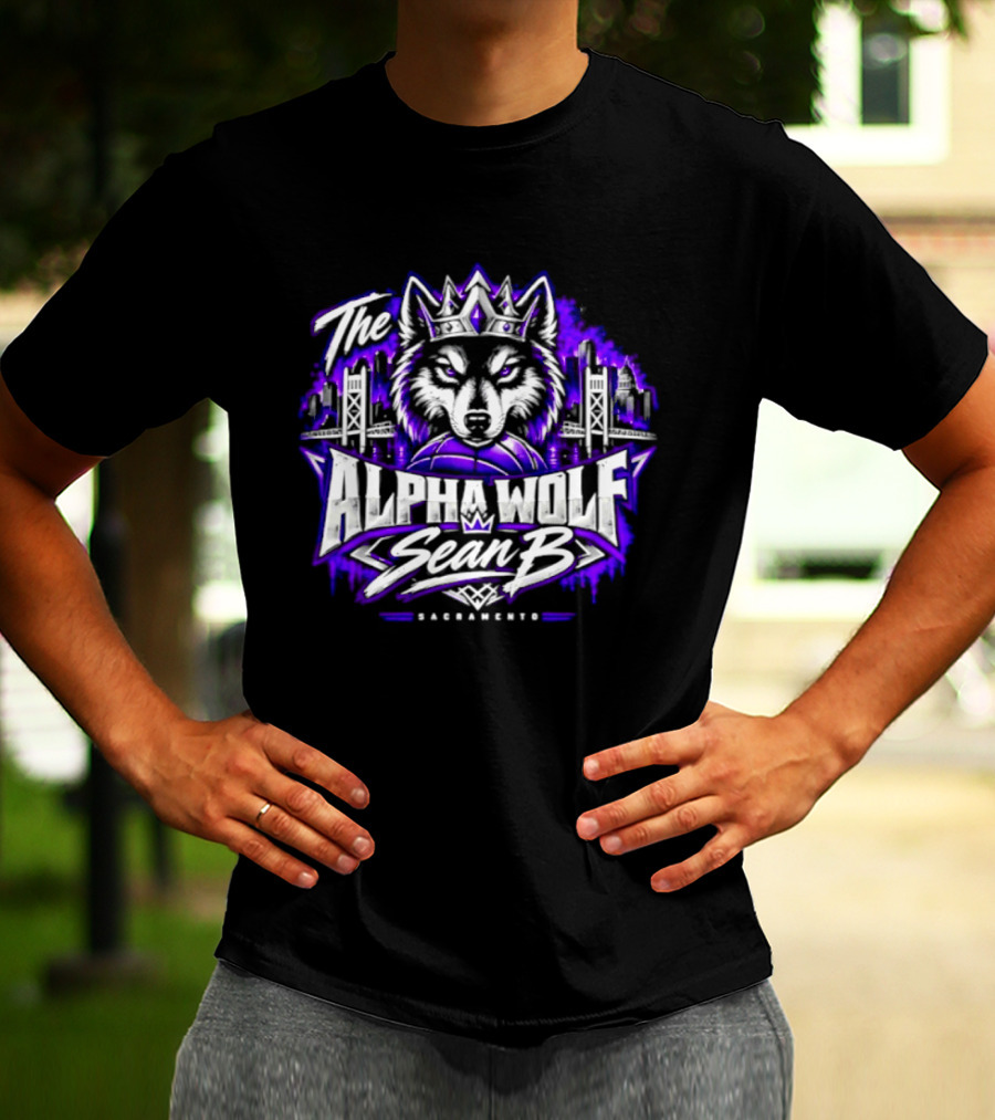 The Alpha Wolf Sean B Sacramento Skyline King's Crown Wolf T-Shirt