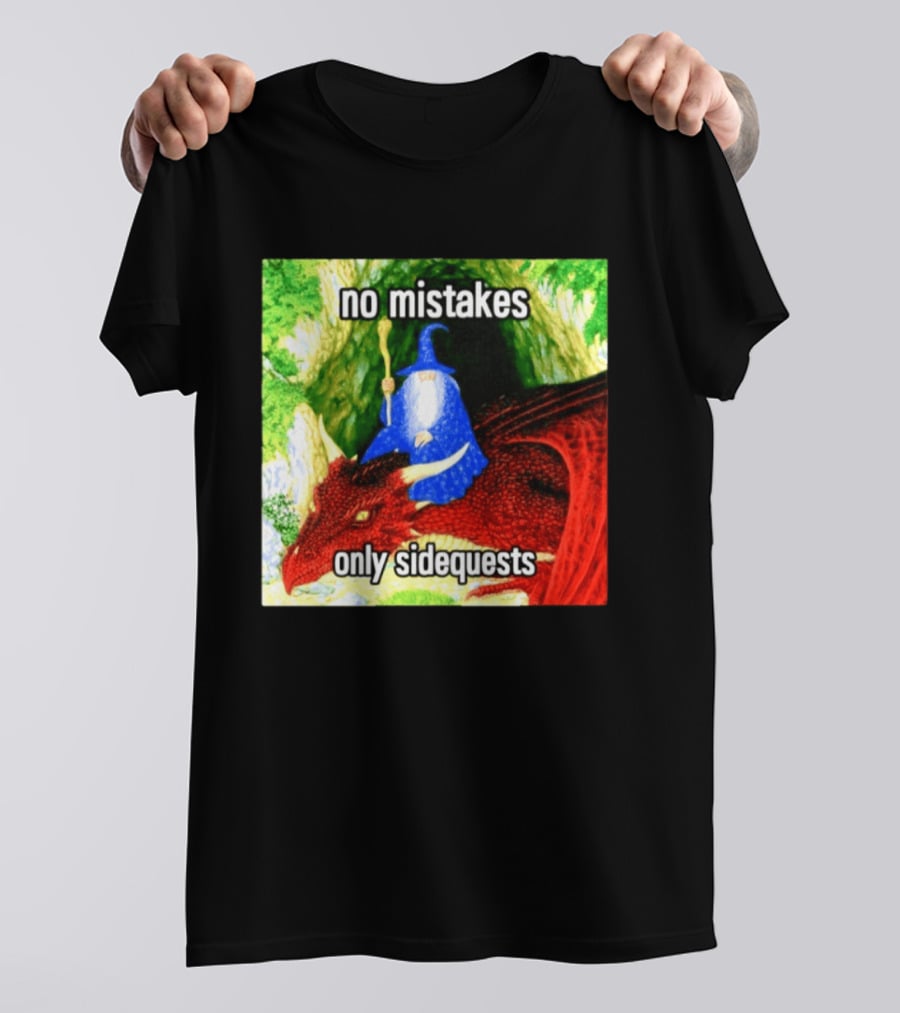 No Mistakes Only Side Quests Wizard And Dragon T-Shirt